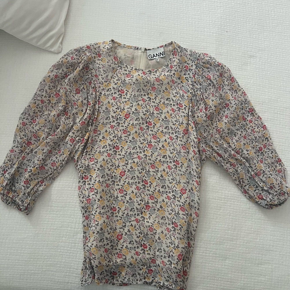 Ganni Multicolor Floral Top